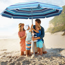 Centra 2.2m Outdoor Beach Umbrella Tilting Patio Tropical Shelter Parasoll Blue