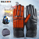 Winter Warm USB Heated Gloves - Touch Screen, Waterproof, Black