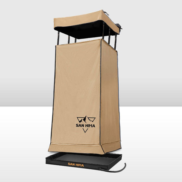 San Hima Camping Shower Tent Awning Fold-Out Brown & Camping Shower Tent Base