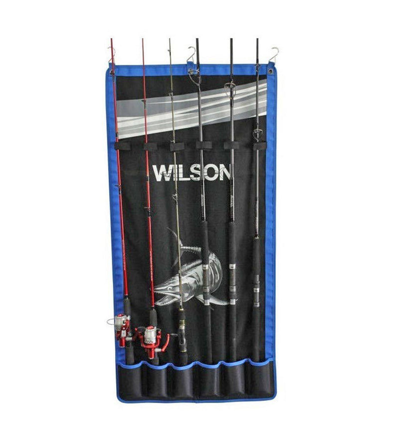 Wilson Wall Mount Fishing Rod Holder – Holds 6 Rods or Combos – Heavy Duty