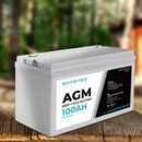 12V 135Ah AGM Battery Outdoor RV Marine 4WD Deep Cycle & W/ Strap Battery Box