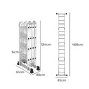 Traderight Multi Purpose Ladder Aluminium Folding Platform Extension Step 4.7m