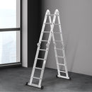 Traderight Multi Purpose Ladder Aluminium Folding Platform Extension Step 4.7m