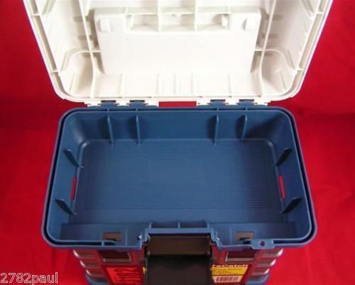 Surecatch 4 Tray Heavy Duty Fishing Tackle Box for Terminal Tackle Blue