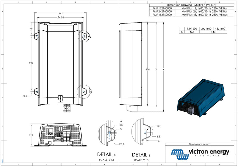 Victron 12V 1600VA MultiPlus 12/1600/70-16 Inverter/Charger