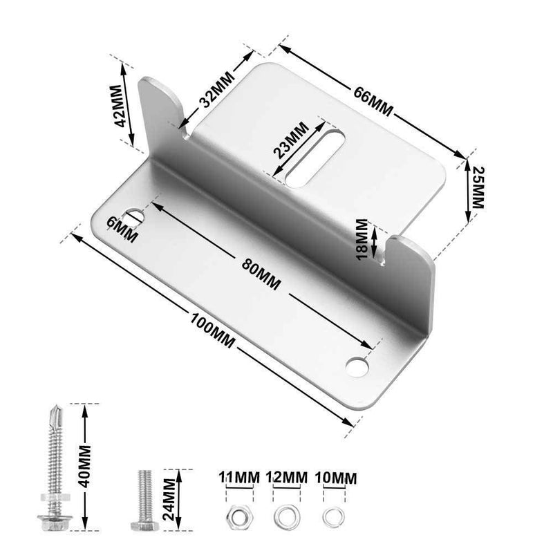 4PCS Solar Panel Z Brackets Aluminum Mounting Set For Flat Curved Roof