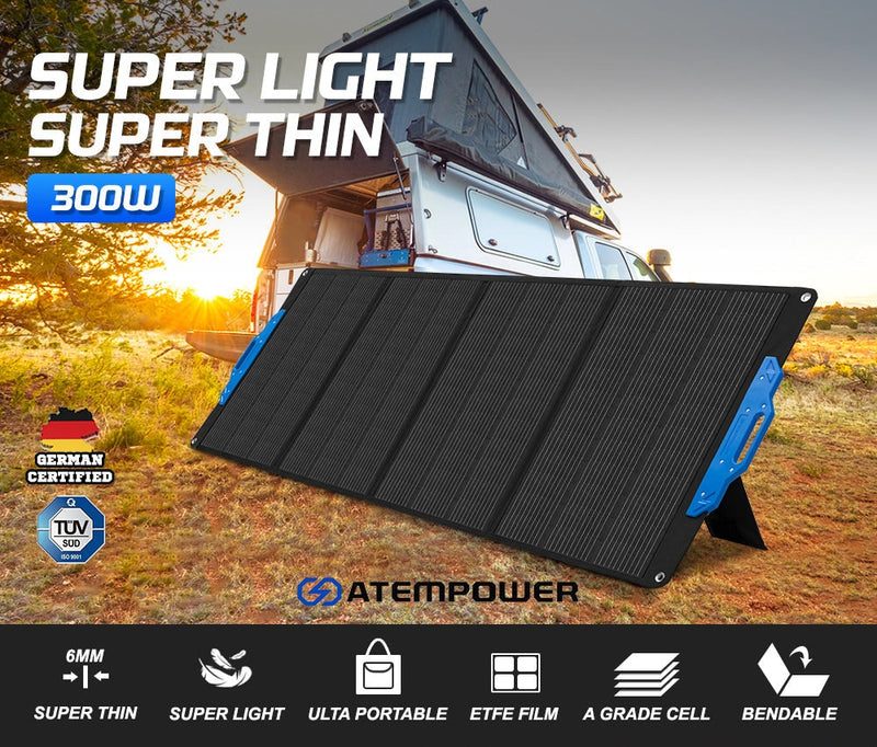 Atem Power 300W Flexible Folding Solar Panel Kit 12V Solar Mat Blanket Camping