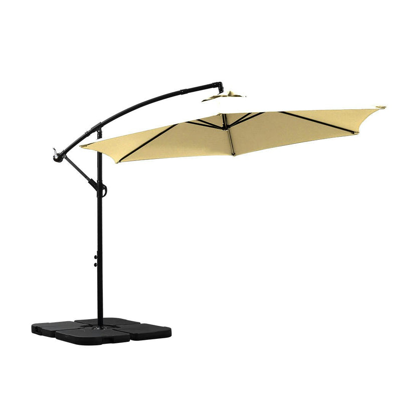 Mountview 3M Outdoor Umbrella Cantilever Umbrellas Base Stand Garden Patio Beach