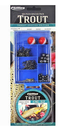 Gillies Trout Tackle Pack - 100 Piece Assorted Tackle Kit With 6lb Fishing Line