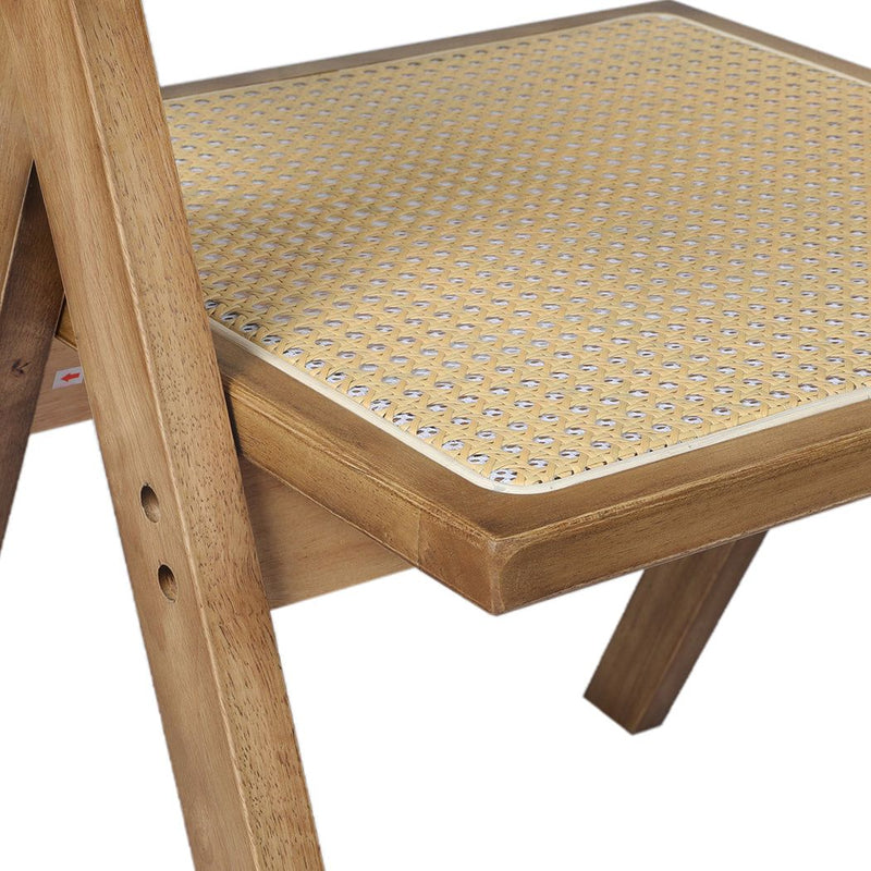 Levede 4x Dining Chair Solid Wood Rattan Armchair Wicker Accent Lounge Chairs