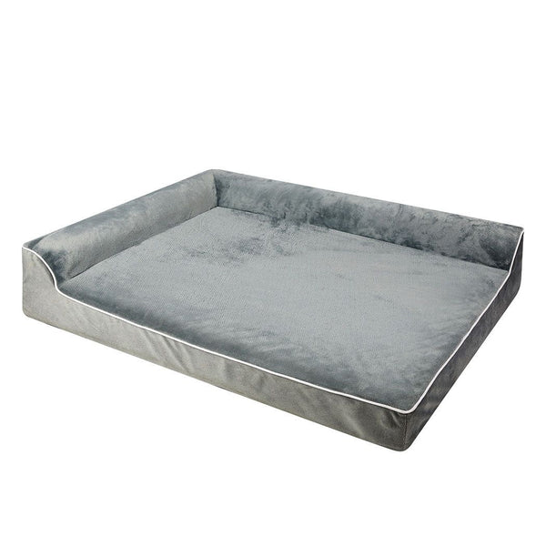 Pawz Orthopedic Dog Bed Memory Foam Cushion Cat Calming Mattress Washable L Grey