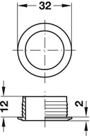 Large Rosette - Matte Nickel (Flat Lip)