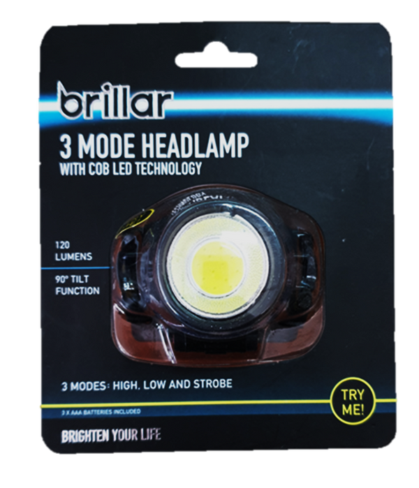 Brillar 3 Mode Head Lamp with Cob LED Technology