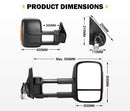 Pair Extendable Towing Mirrors Gen1 for Isuzu D-MAX DMax 2007-2011 Black