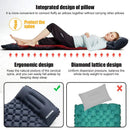 Camping Inflatable Sleeping Pad with Built-in Foot Pump And Pillow Navy Blue