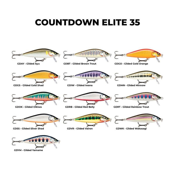 3.5cm Rapala Countdown Elite Sinking Hardbody Balsa Fishing Lure