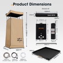 San Hima Camping Shower Tent Brown &Gas Hot Water Heater Black &Shower Tent Base