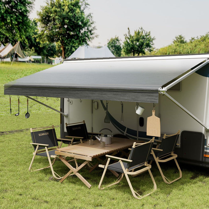 Manan RV Awning Fabric Caravan Replacement Vinyl 18FT Durable Anti-UV Waterproof