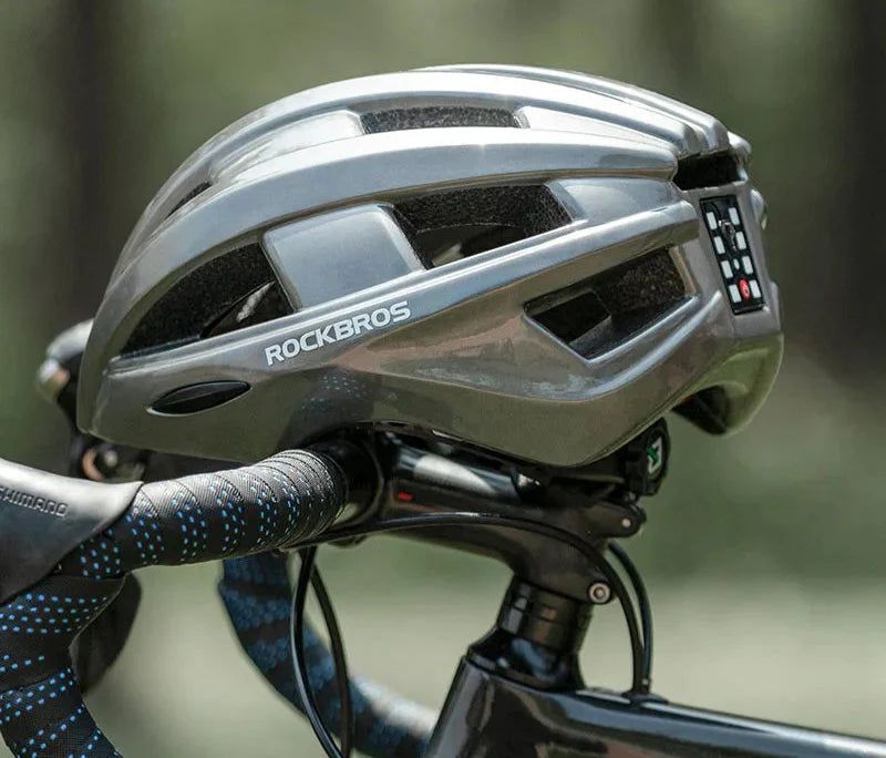 Bicycle Helmet with USB Rechargeable Rear Light Titanium