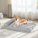 Pawz Pet Dog Bed Memory Foam Orthopedic Waterproof Inner Washable Grey L