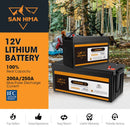 San Hima 12V 100Ah/200Ah Lithium Battery BMS LiFePO4 Self-heating w/