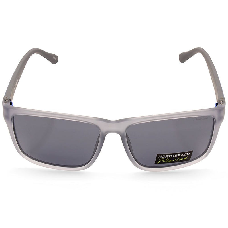 North Beach Clipper Satin Crystal-Black/Grey Polarised Unisex Sunglasses
