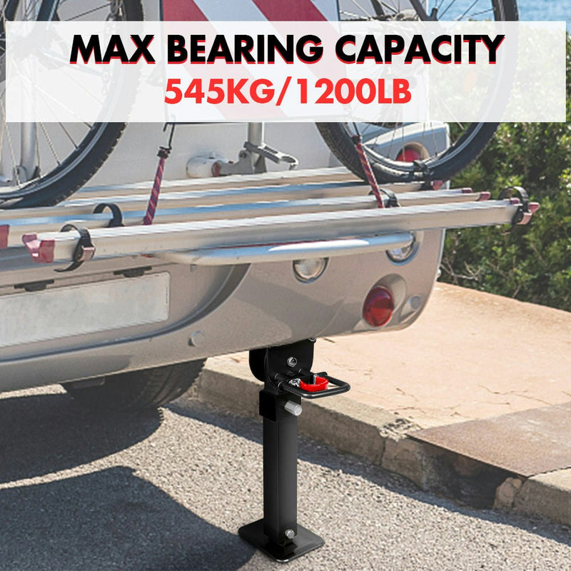 Drop Down Legs 440MM- 560MM Trailer Steel Legs Caravan Corner 1200LBS Black