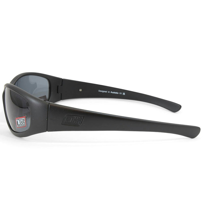 Dirty Dog Boofer Satin Black/Grey Polarised Men's Sports Sunglasses 53732