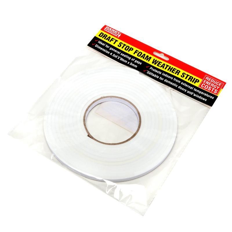 Draught Stop Foam Weather Strip 4.5m tape