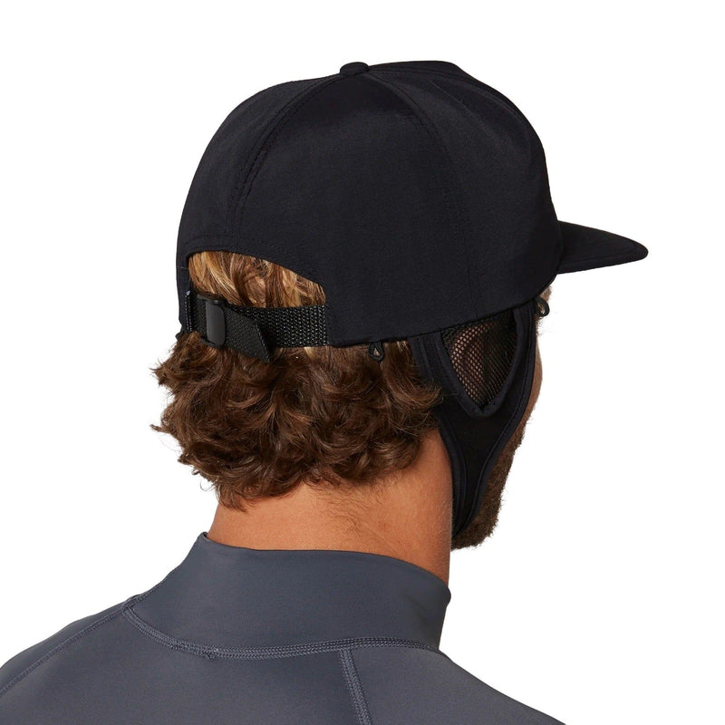 Ocean & Earth Bingin Strapback Adjustable Cap with Flap and Chin Strap - Black