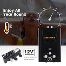 San Hima Camping Shower Tent Awning Fold-Out + Portable 8L Gas Hot