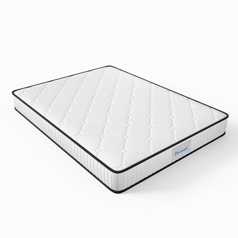 DreamZ Double Spring Mattress Medium Firm 5-Zone Support Breathable Fabric Cover