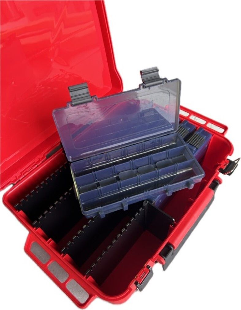 Bite Science Large Tackle Case with 5 Lure Boxes and Spinnerbait Storage Section