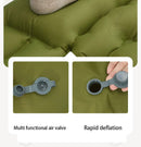 Inflatable Sleeping Pad Built-In Pillow Compact Green