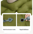 Inflatable Sleeping Pad Built-In Pillow Compact Green