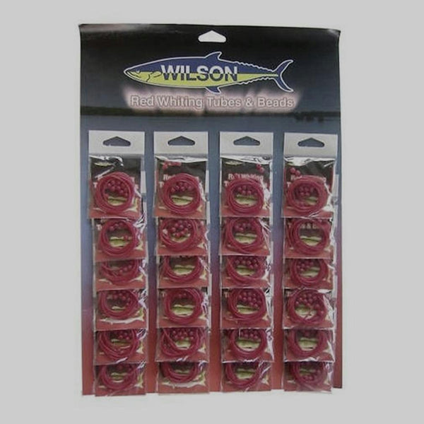 24 x Packets of Wilson Red Whiting Tube and Beads