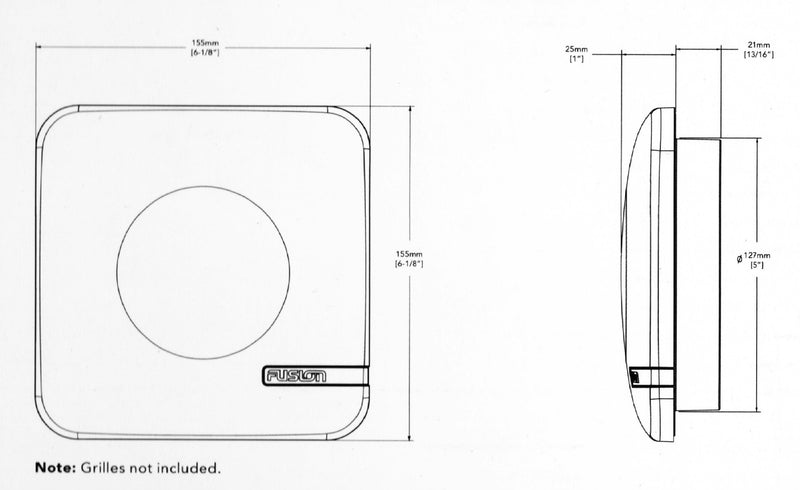 Fusion SM-F65OEM SM Series 6.5" 100W Classic Shallow Mount Marine Speaker (Pair)