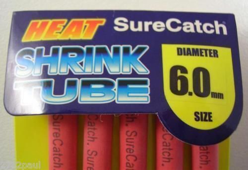 1 Packet of Red SureCatch Fishing Heat Shrink Tube - Wire Cable Sleeve Tubing