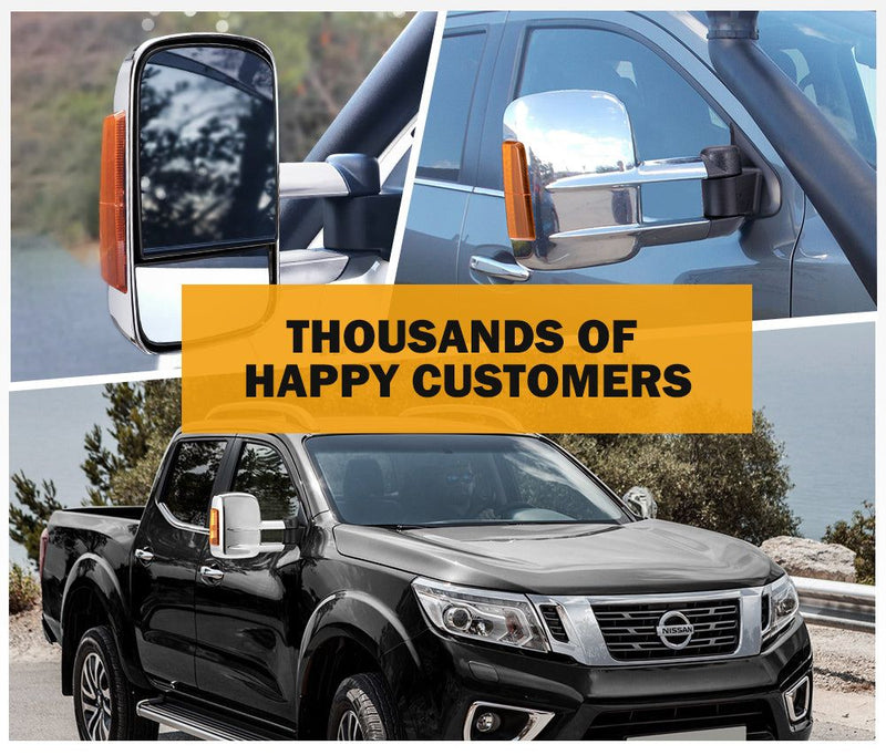 SAN HIMA Extendable Towing Mirrors Gen1 fit Nissan Navara D23 NP300 2015-On Chrome