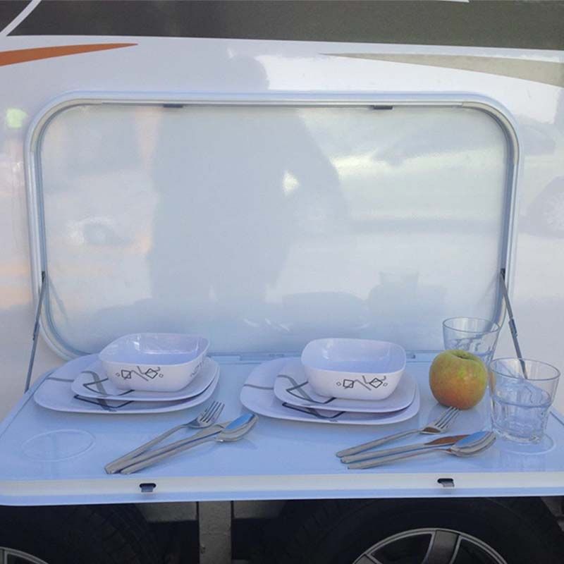 Caravan Picnic Table White 800x450mm, 25kg capacity