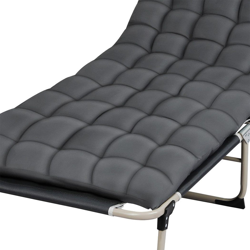 Levede Folding Camping Bed Camping Cot Adjustable Backrest Home Office Outdoor