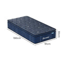 DreamZ Spring Mattress Bed Euro Top Pocket Spring Medium Firm Foam 30cm Single