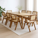 Levede 8x Armchair Dining Chair Wicker Wooden Chairs Rattan Accent Lounge Seat