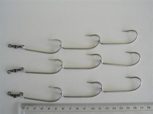 Mustad Pre-Rigged Swivel Gang Hooks 6/0 3 Hooks 3 Sets