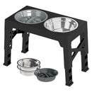 Pawz Elevated Pet Feeder 3 Bowl Food Water Dog Adjustable Height Raised Stand