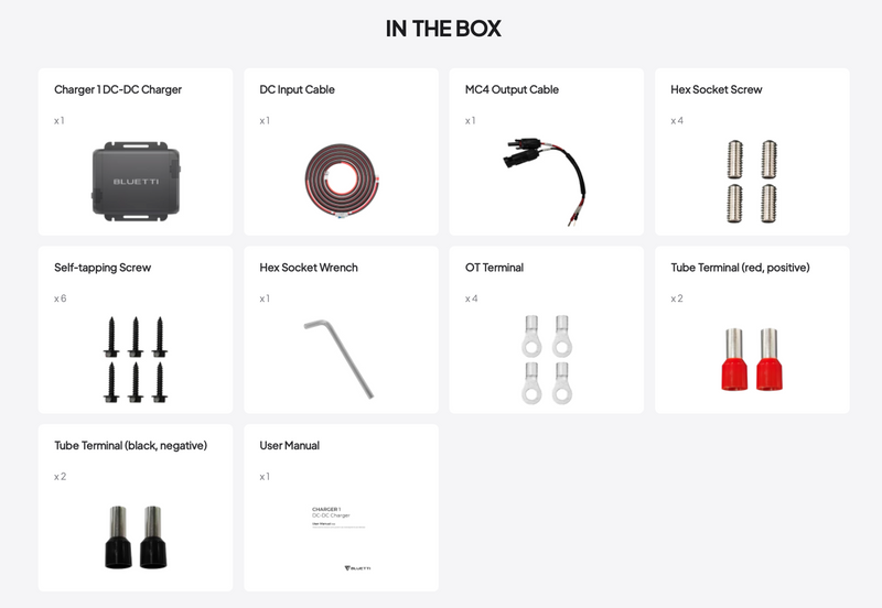 BLUETTI Charger 1 combo | 560W Alternator Charger including 5 meters cable