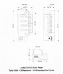 Enerdrive Fuse Block 4 Way Positive with Cover and Label Kit