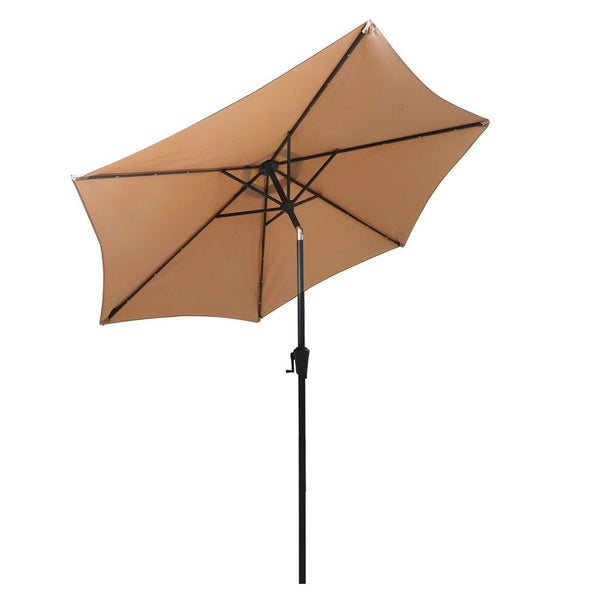 Centra 2.7m Outdoor Umbrella Garden Beach Stand Tilt Patio Deck Pole UV Khaki