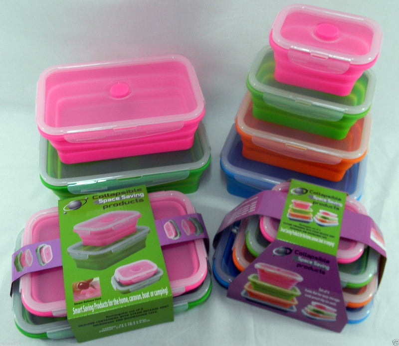 Silicone Rectangle Storage Containers Caravan - Set of 6