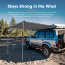 San Hima Car Side Awning 2x2.5m Pull-out Telescoping Poles Waterproof Camping